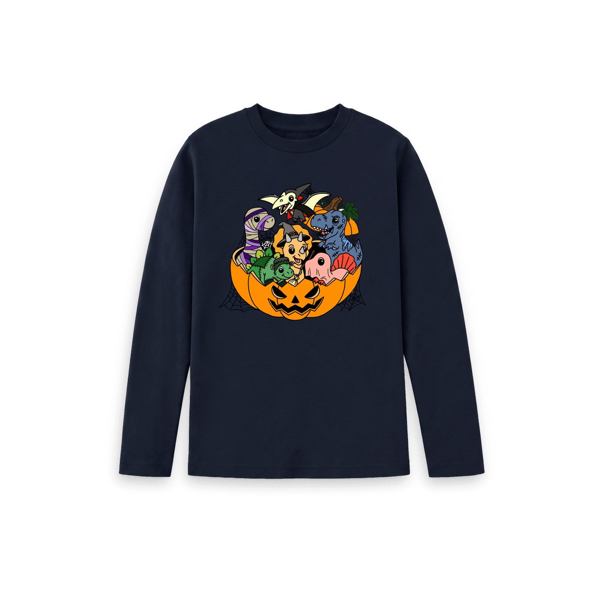 Navy Blue Printed Kids T-Shirt Front