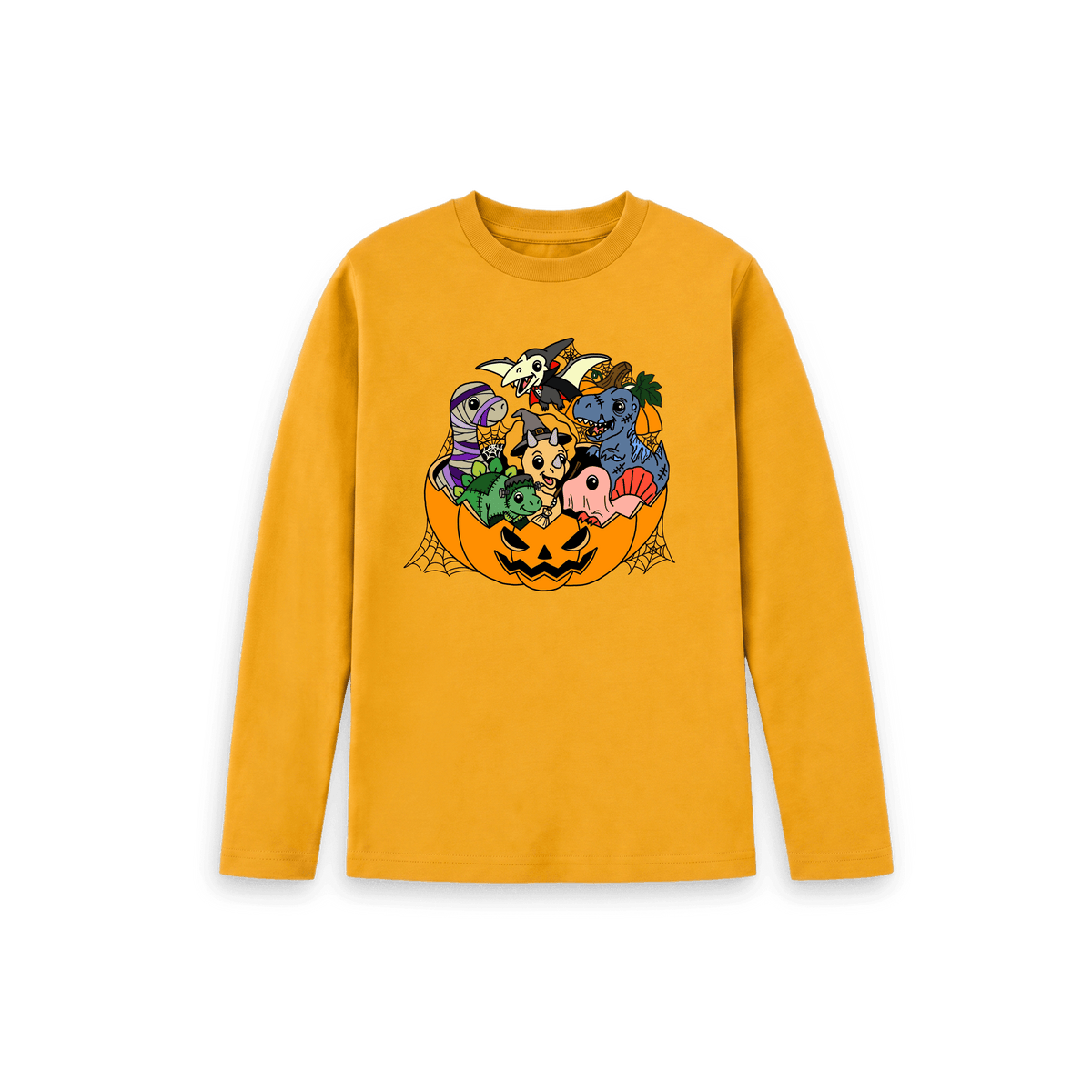 Mustard Printed Kids T-Shirt Front