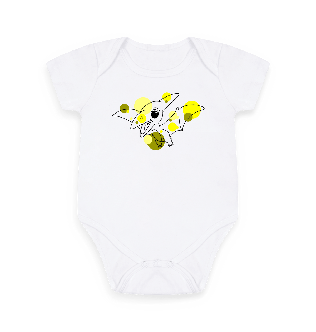 White Printed baby grow Front
