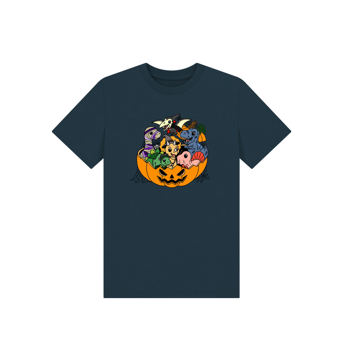 Denim Blue Printed Kids T-Shirt Front