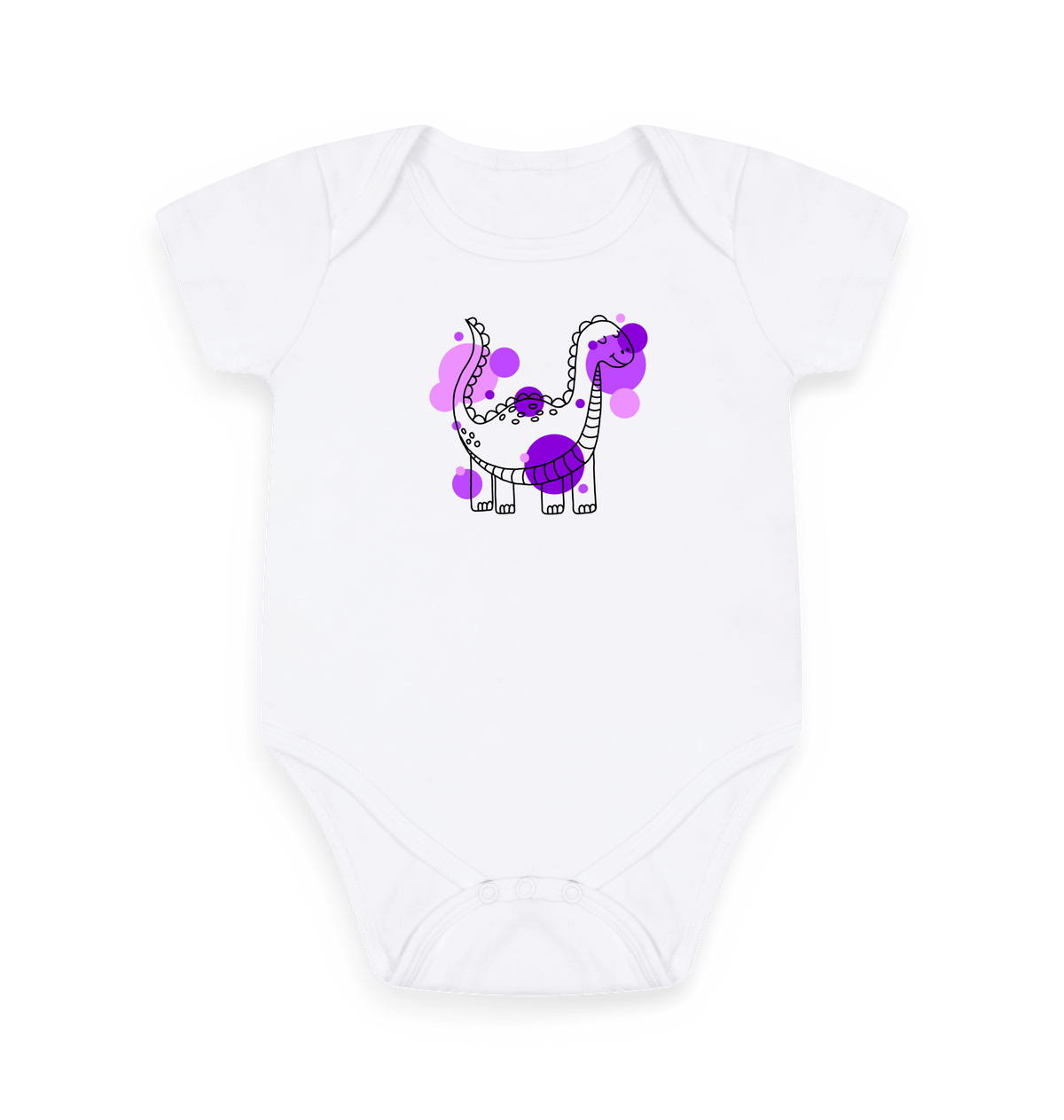 White Printed baby grow Front