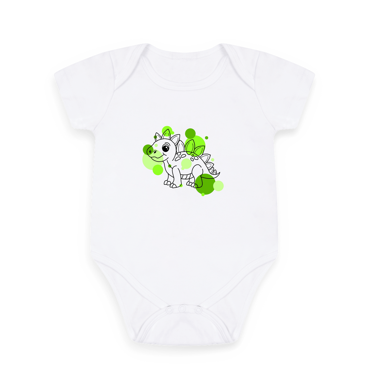 White Printed baby grow Front