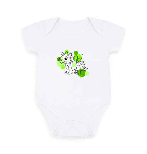 White Printed baby grow Front