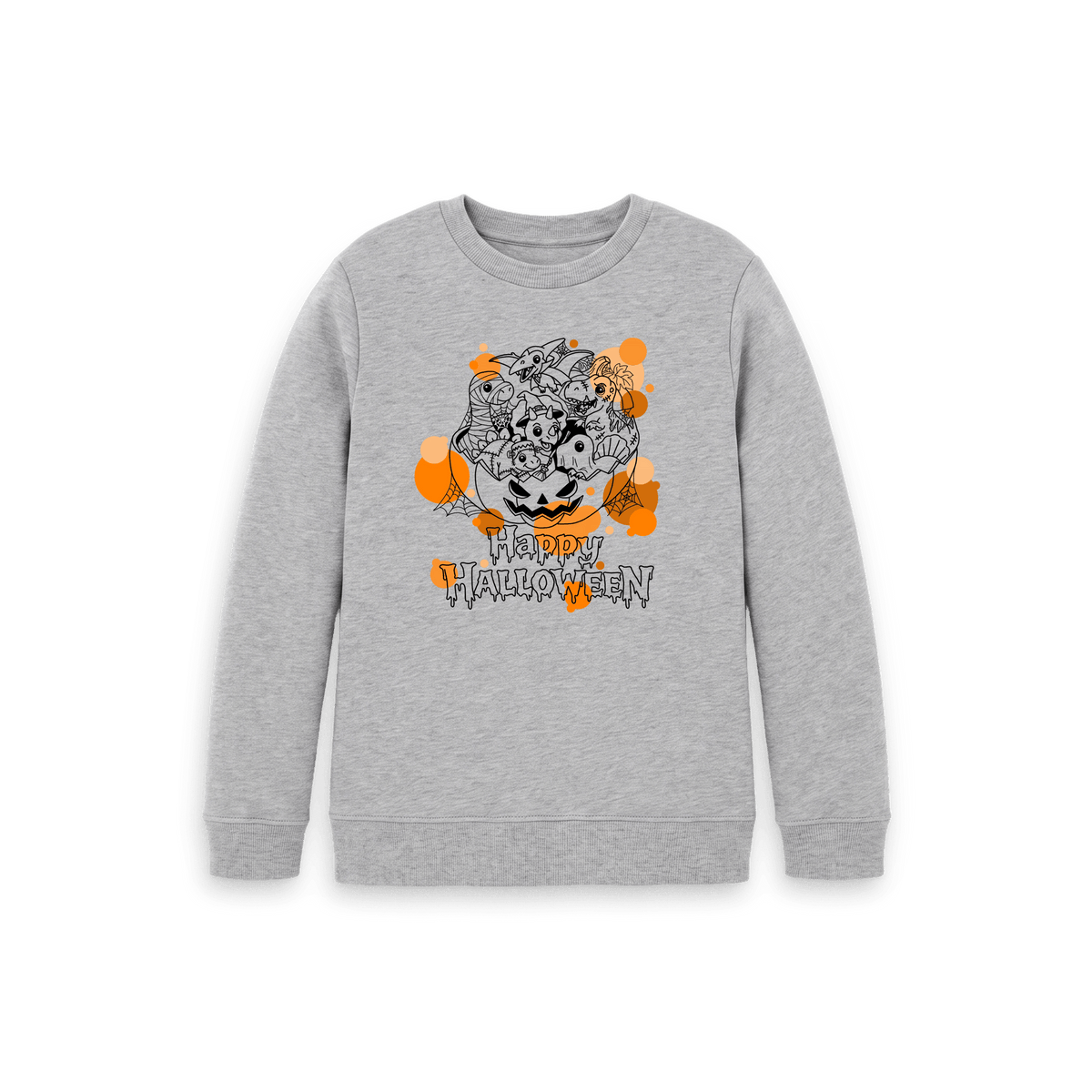Athletic Grey Printed Kids Jumper Front