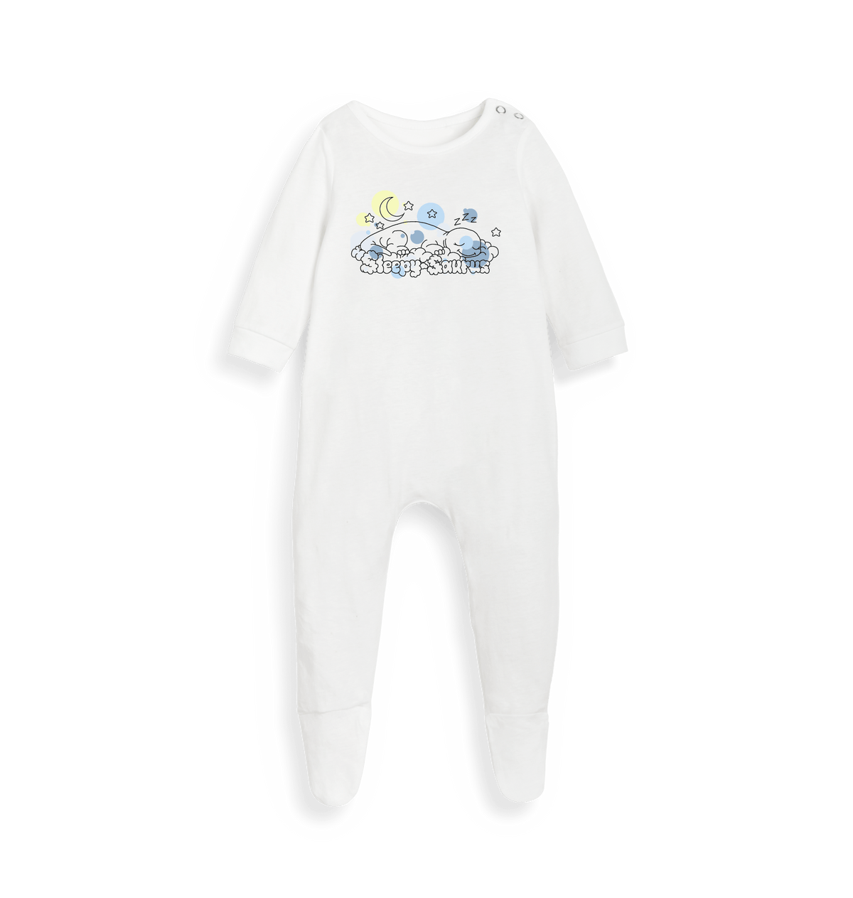 White Printed baby grow Front