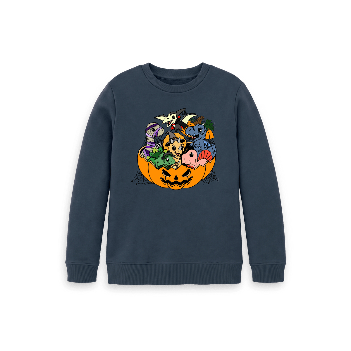 Navy Blue Printed Kids Jumper Front