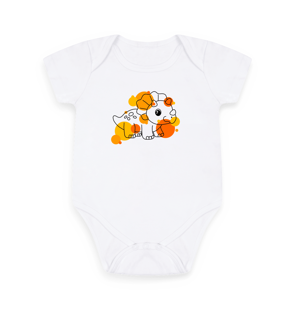 White Printed baby grow Front