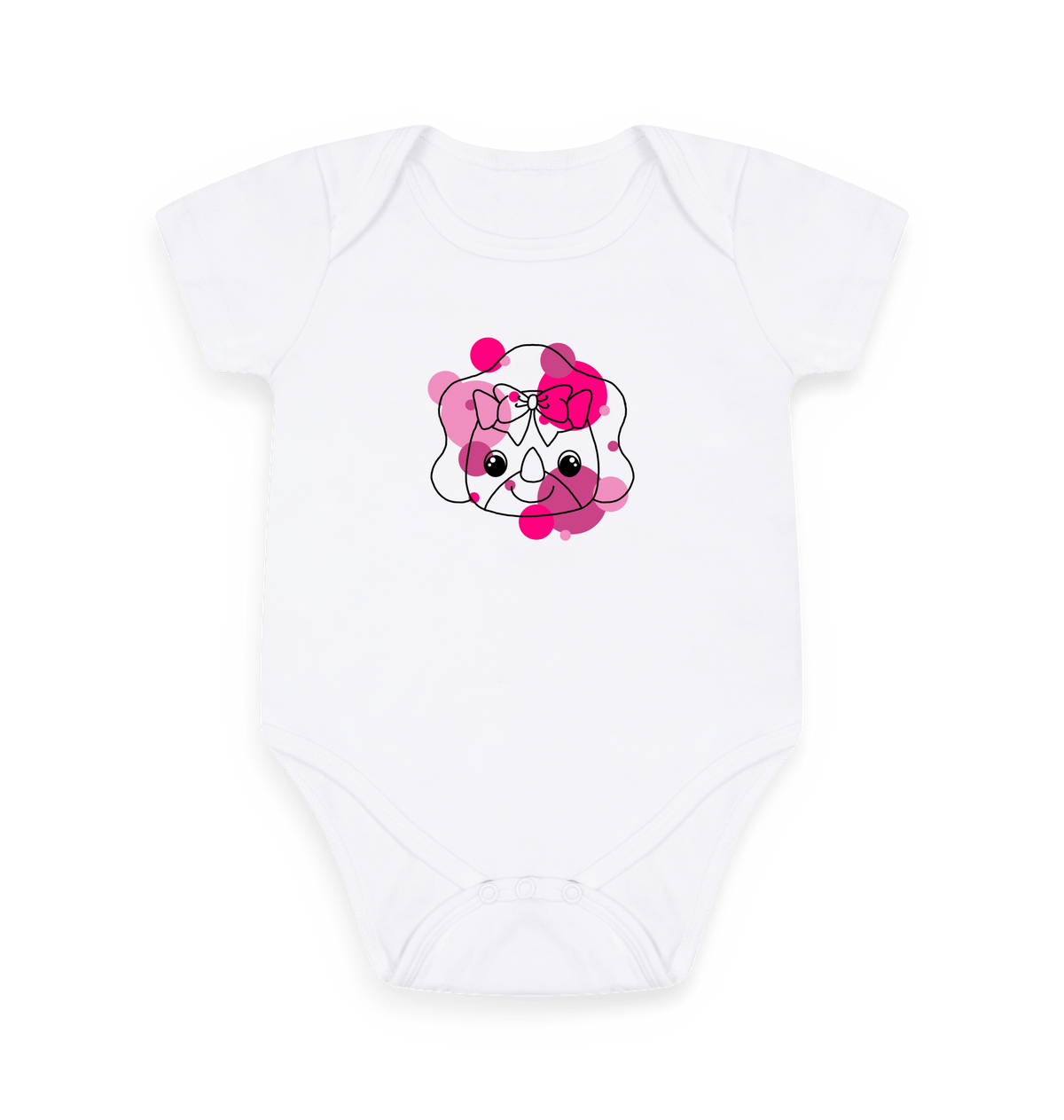 White Printed baby grow Front