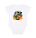 White Printed baby grow Front