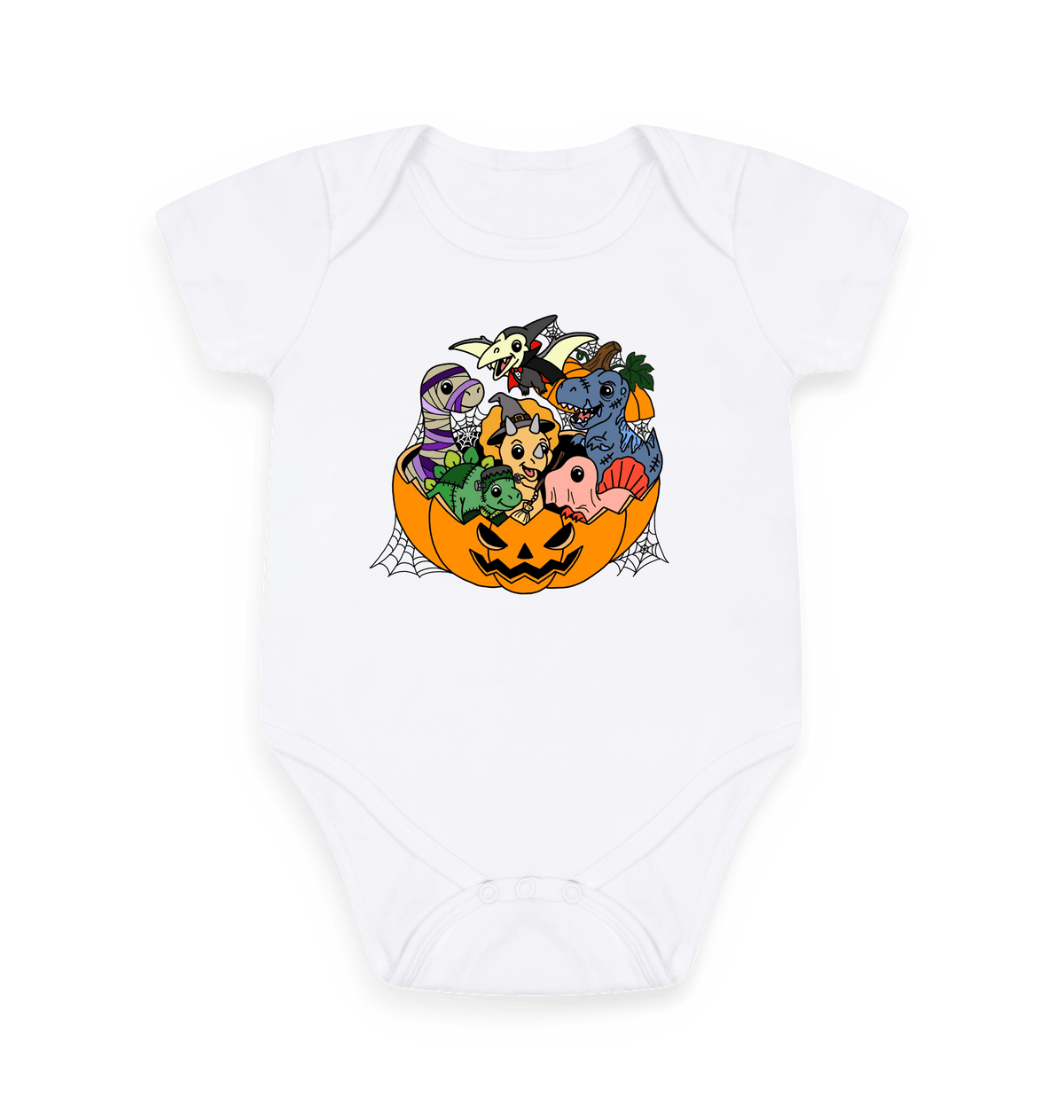 White Printed baby grow Front