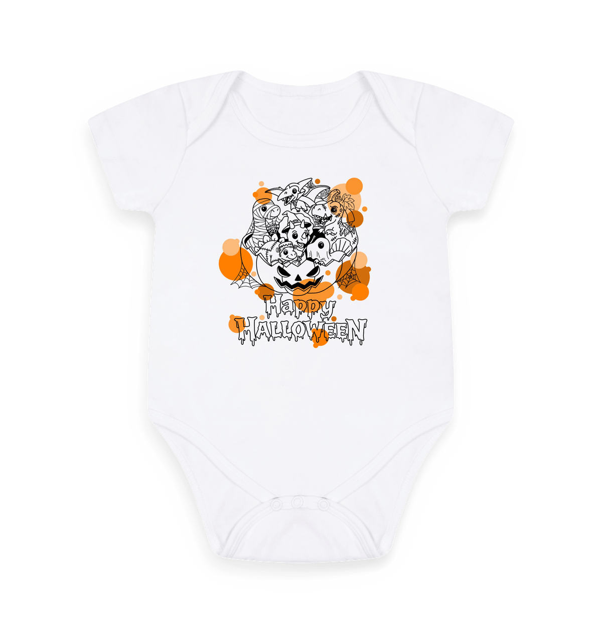 White Printed baby grow Front
