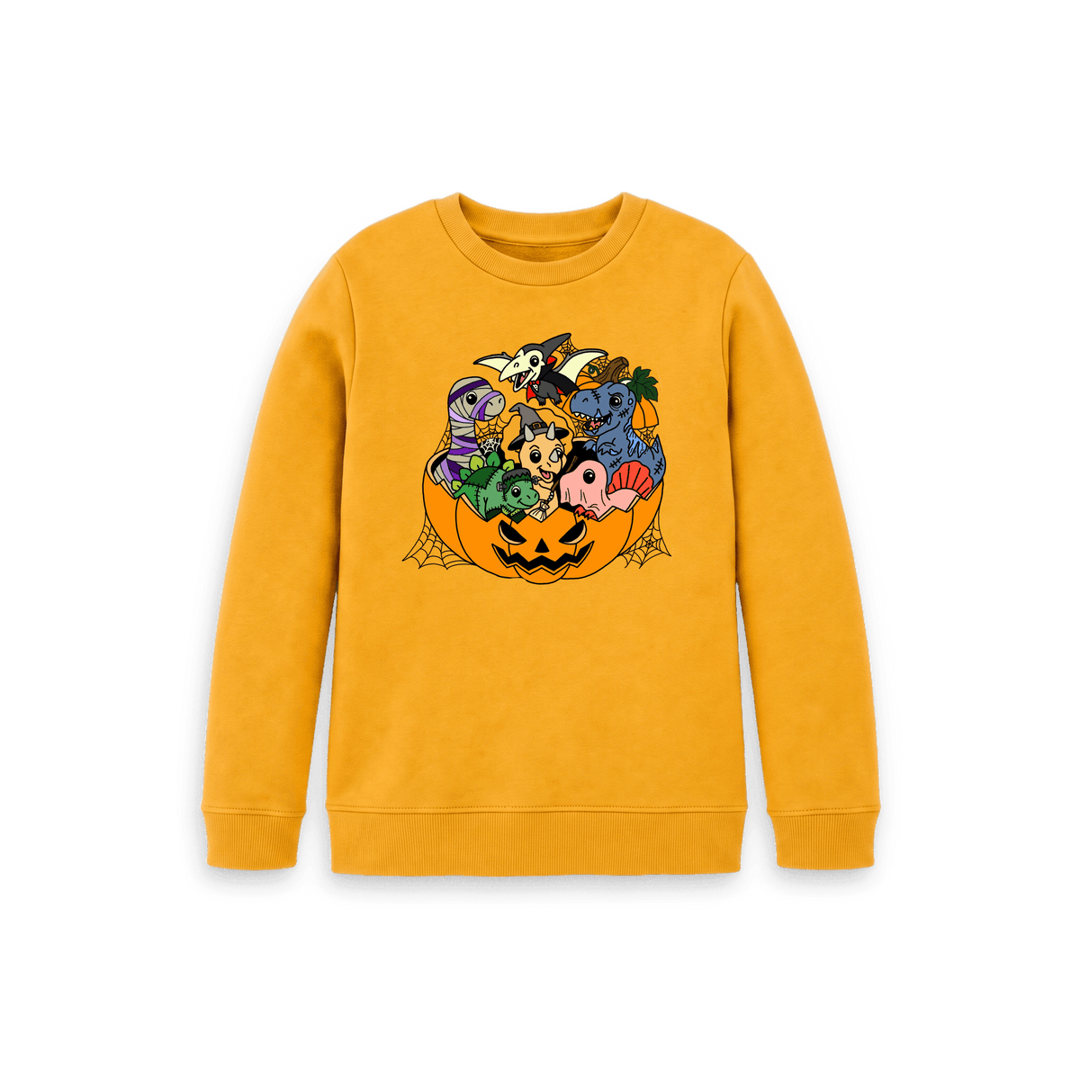 Mustard Printed Kids Jumper Front