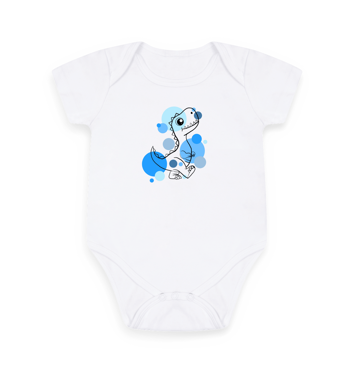 White Printed baby grow Front