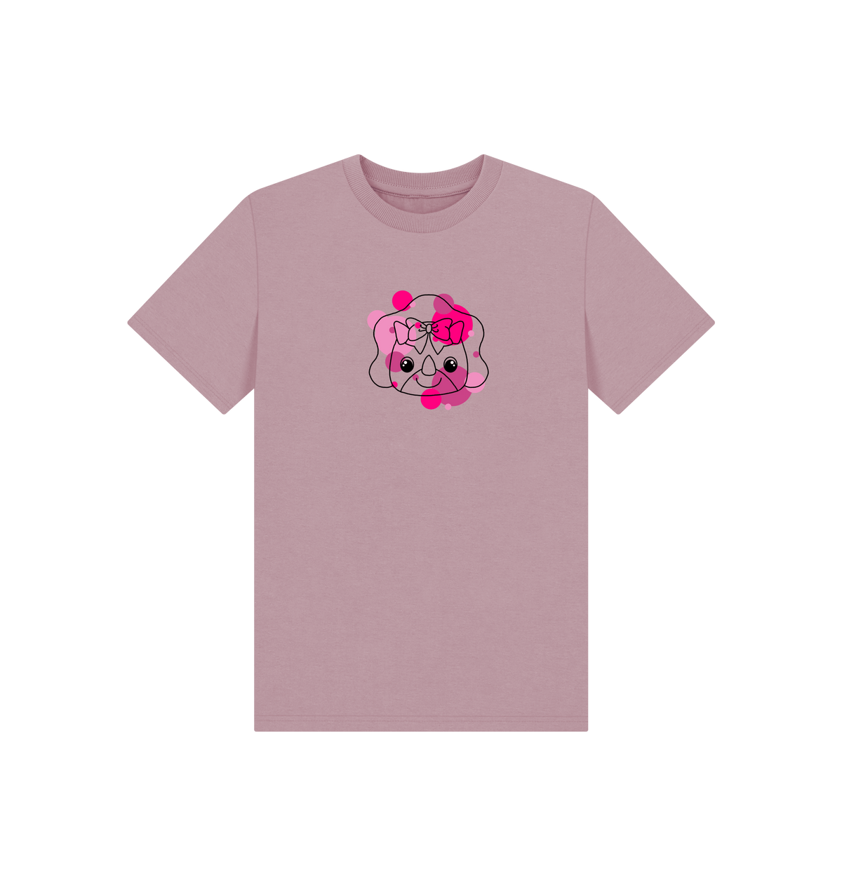 Mauve Printed Kids T-Shirt Front